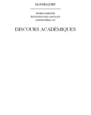 [Oeuvres complètes 14] • Discours Académiques T.XIII